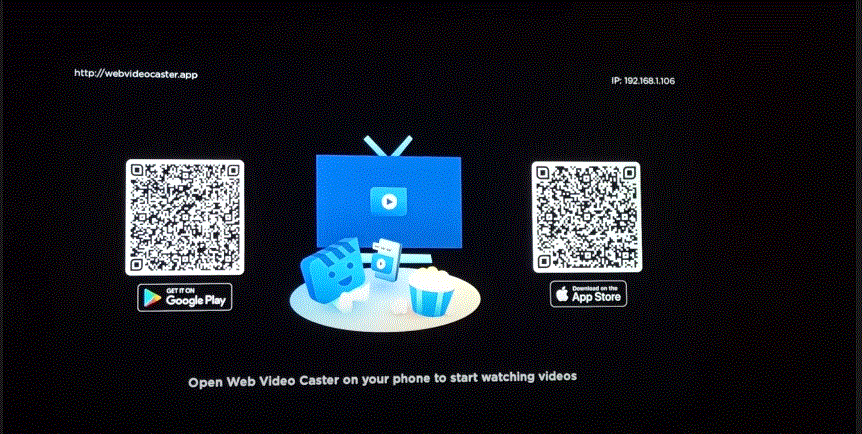 open web video caster on your phone