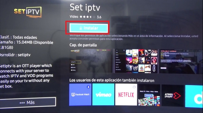 SET IPTV instalar