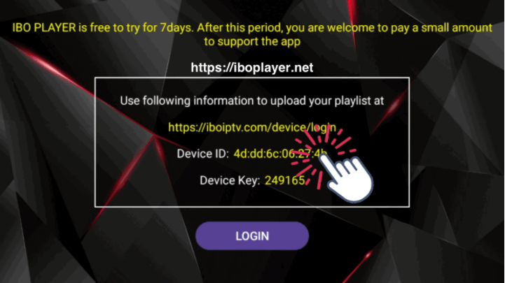 Device ID & Device Key de IBO Player